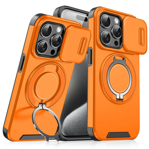 "ChubbyArmor 2.0" Military-Grade Shockproof Magnetic Case with Camera Slide & 360° Kickstand Ring