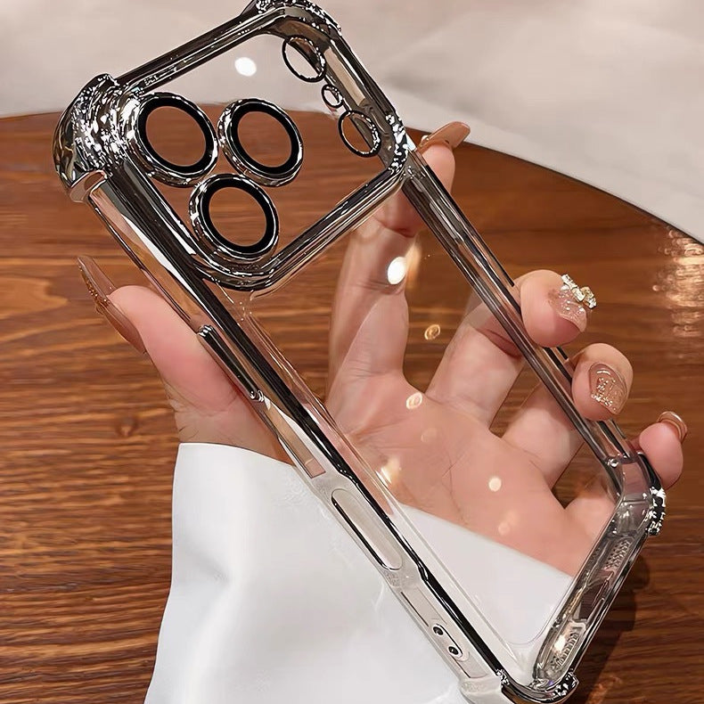Airbag Shockproof Electroplating Transparent Phone Case for iPhone 14 15 16 17