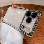 Airbag Shockproof Electroplating Transparent Phone Case for iPhone 14 15 16 17
